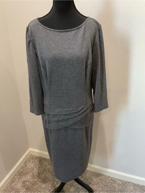 Ralph Lauren Chaps Gray Long-Sleeve Dress